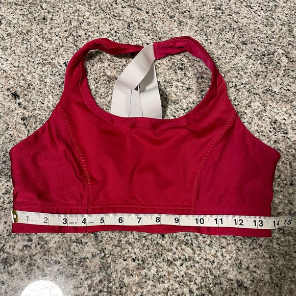 Fabletics Paige Low Impact Red/Silver Sports Bra - Picture 12 of 12